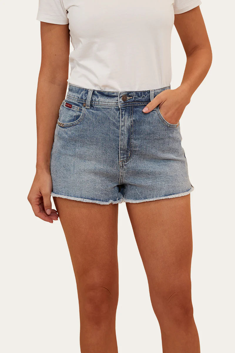 Gracie Womens Denim Short- Light Wash Blue