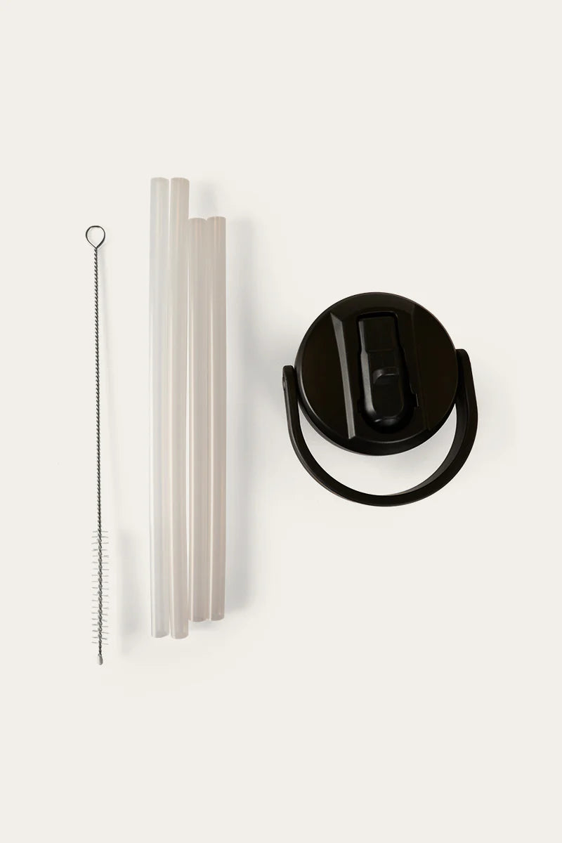 Sippy Lid With Straw - Black
