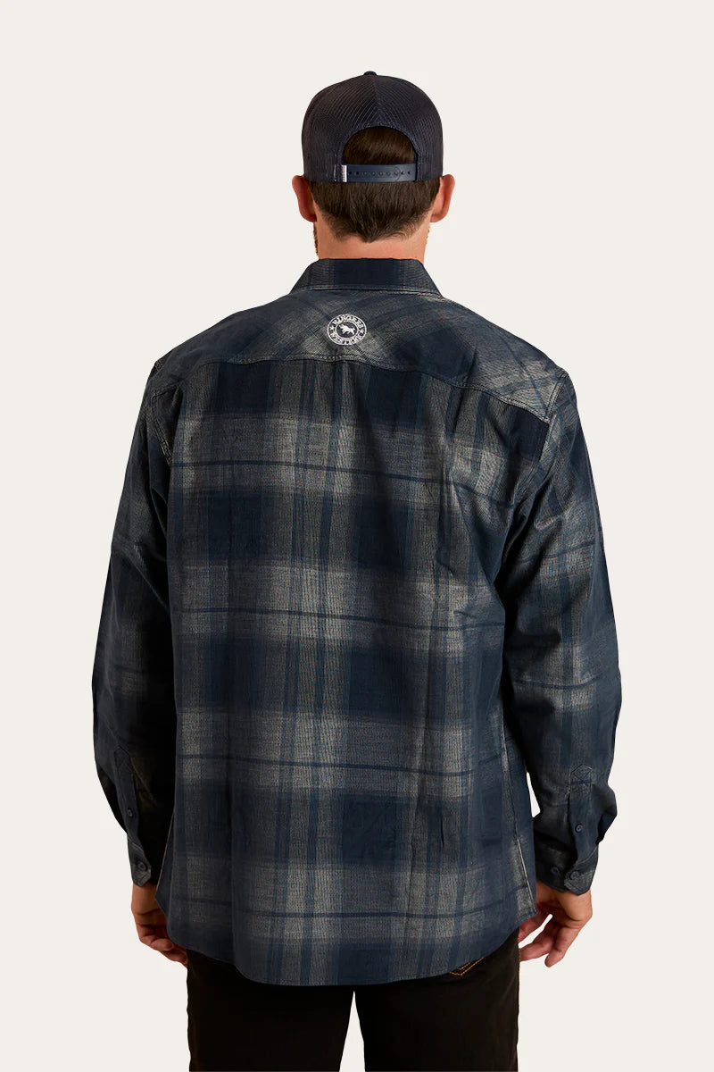 Glenferrie Mens Flannel - Off White/Navy