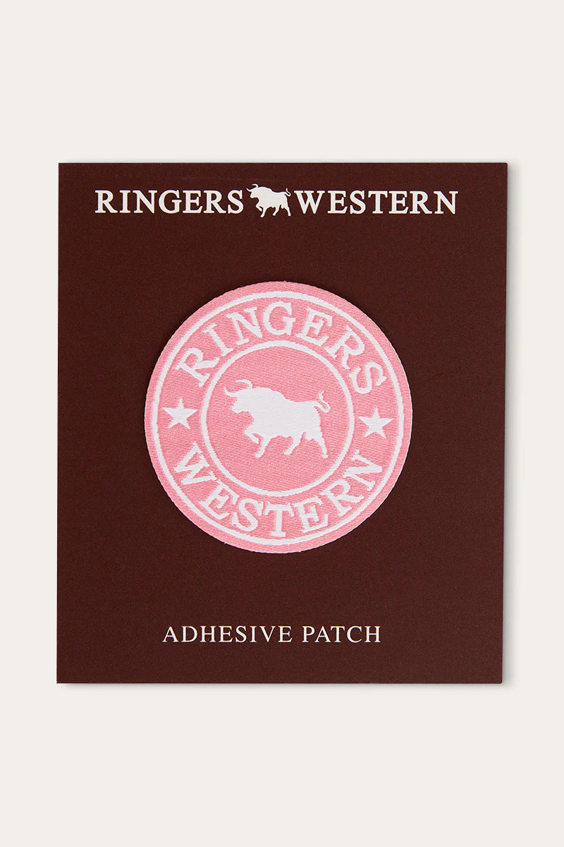 Ringers Western Logo Patch- Pink/White