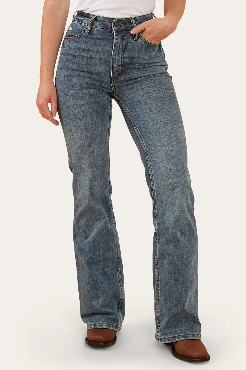Indi Womens High Rise Bottleg Jean - Vintage Light Blue