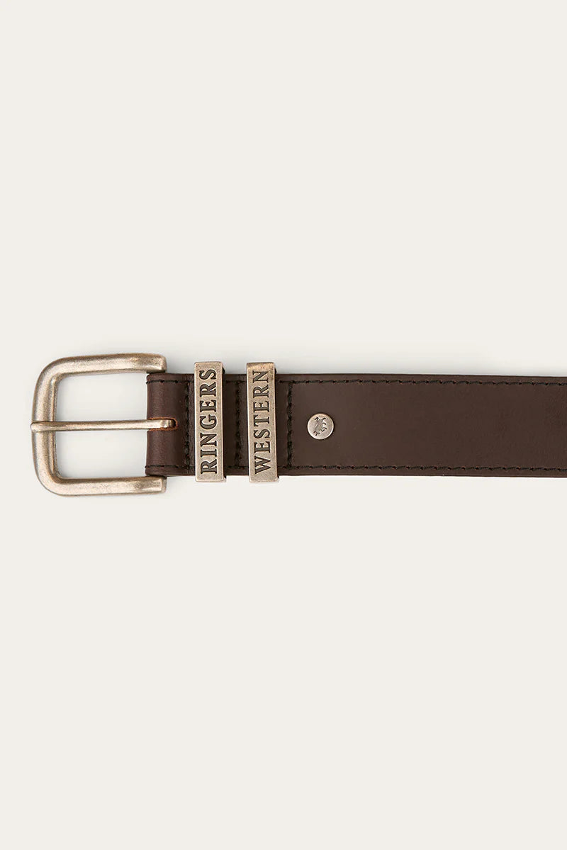 James Kids Belt - Dark Brown/Silver