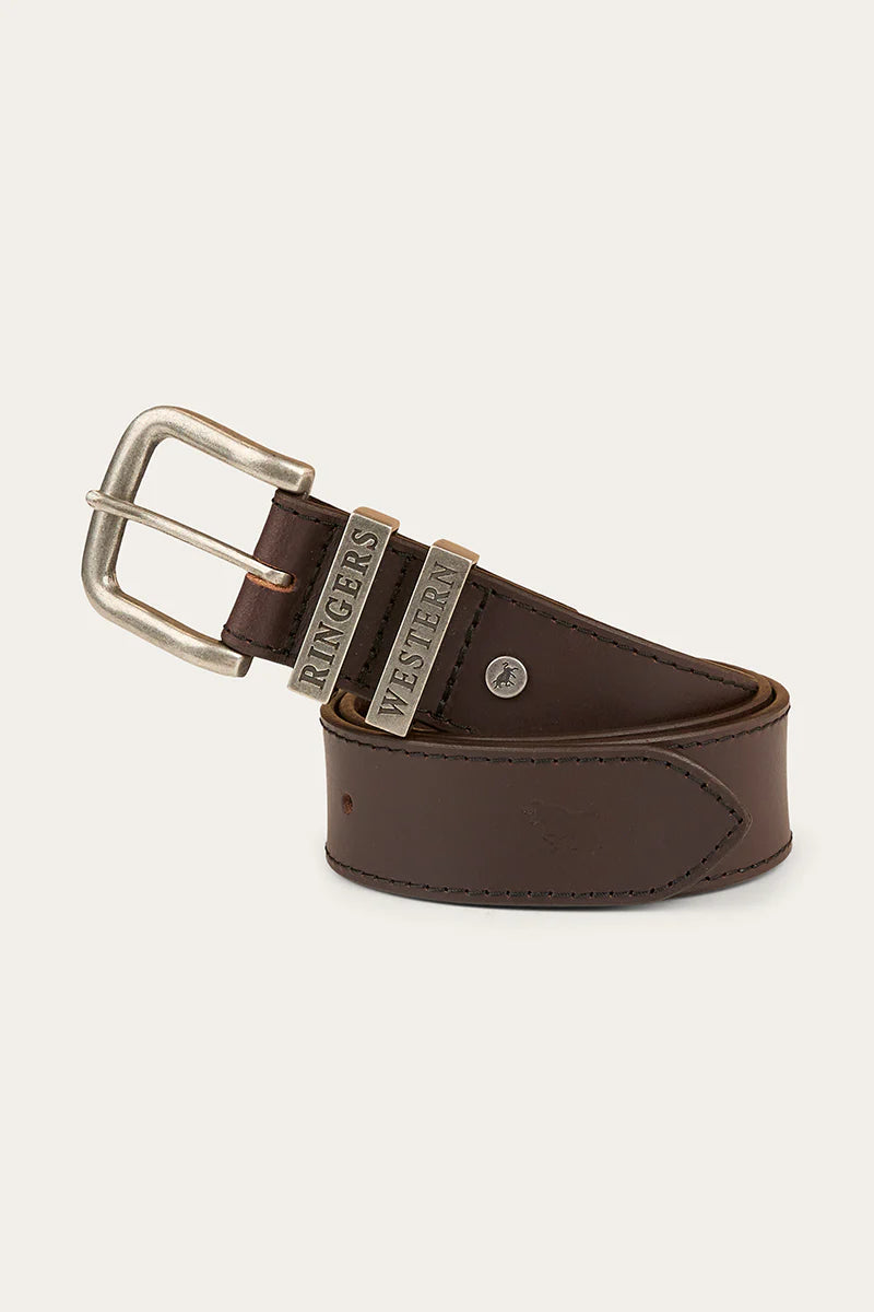 James Kids Belt - Dark Brown/Silver