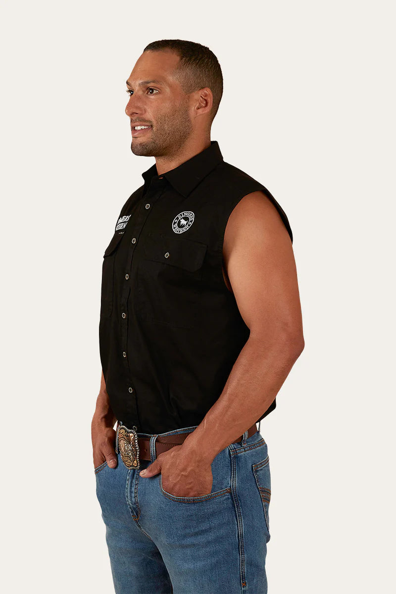 Hawkeye Mens Sleeveless Work Shirt - Black
