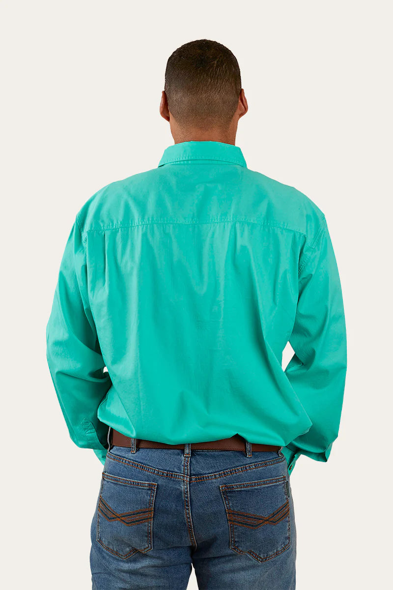 King River Mens Half Button Work Shirt - Mint