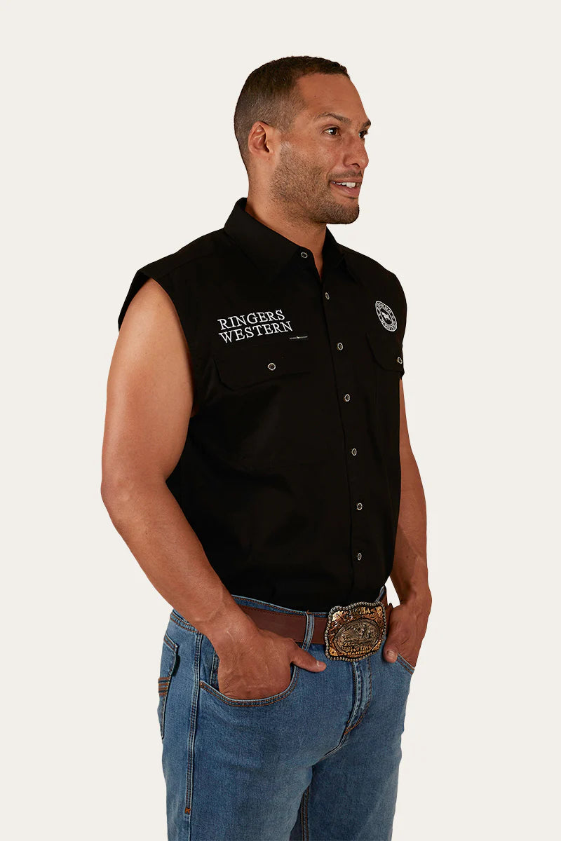 Hawkeye Mens Sleeveless Work Shirt - Black