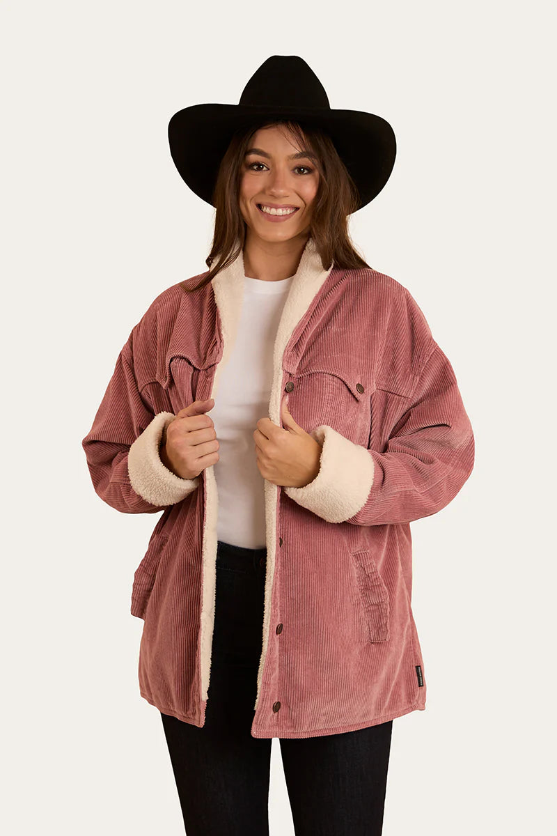 Lacey Womens Sherpa Jacket - Rosey Pink