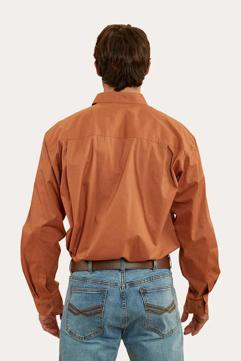 King River Mens Full Button Work Shirt- Copper