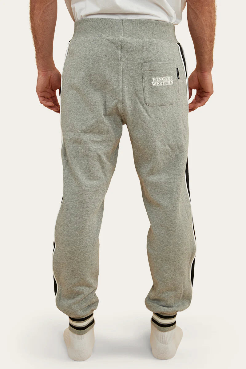 Davis Mens Trackpants - Grey Marle/Black