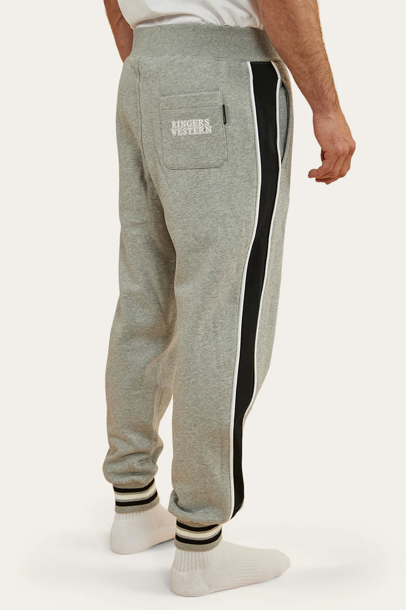 Davis Mens Trackpants - Grey Marle/Black