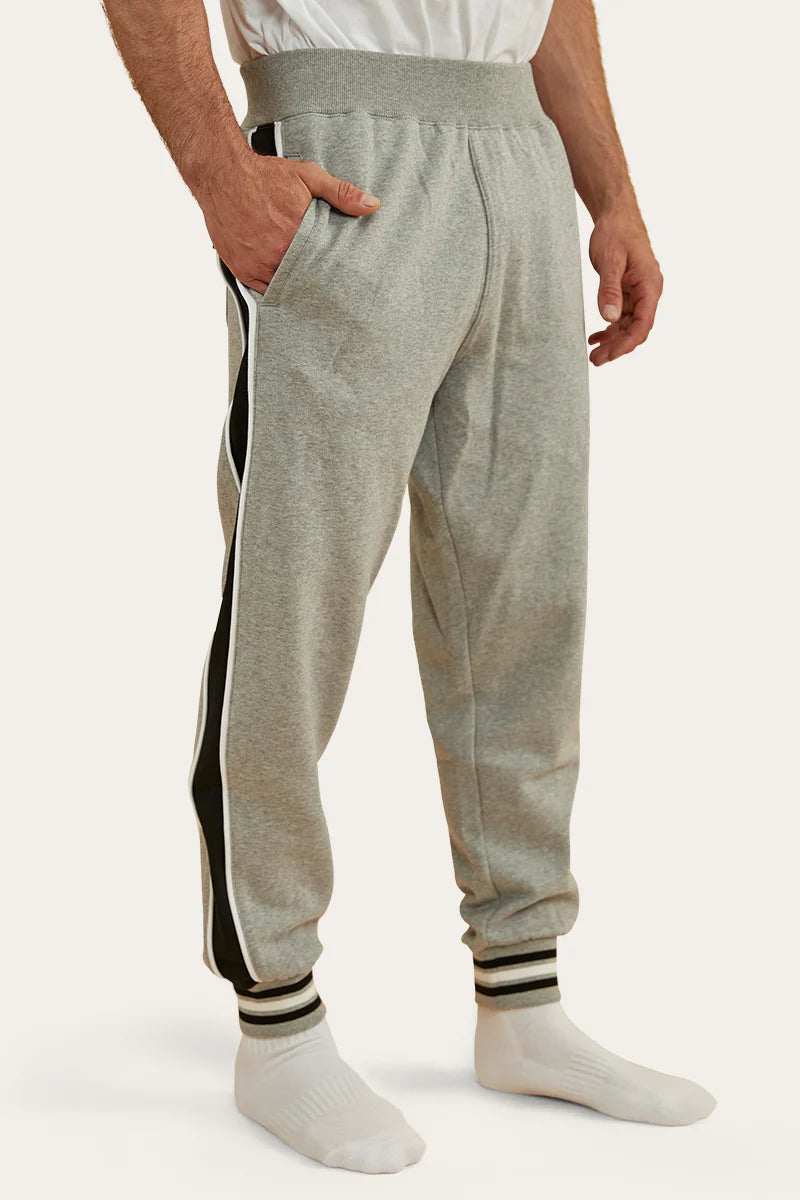 Davis Mens Trackpants - Grey Marle/Black