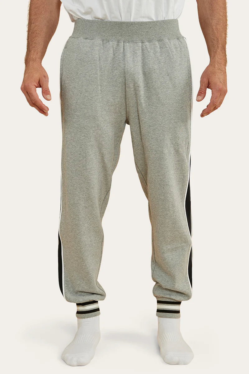 Davis Mens Trackpants - Grey Marle/Black