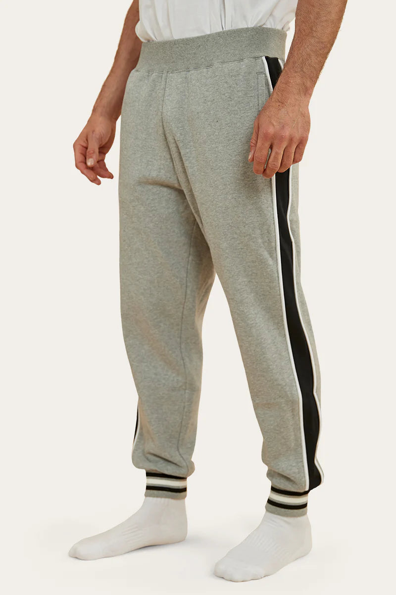 Davis Mens Trackpants - Grey Marle/Black