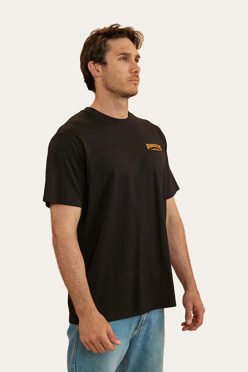 Squadron Mens Loose Fit T-Shirt - Black With Camo