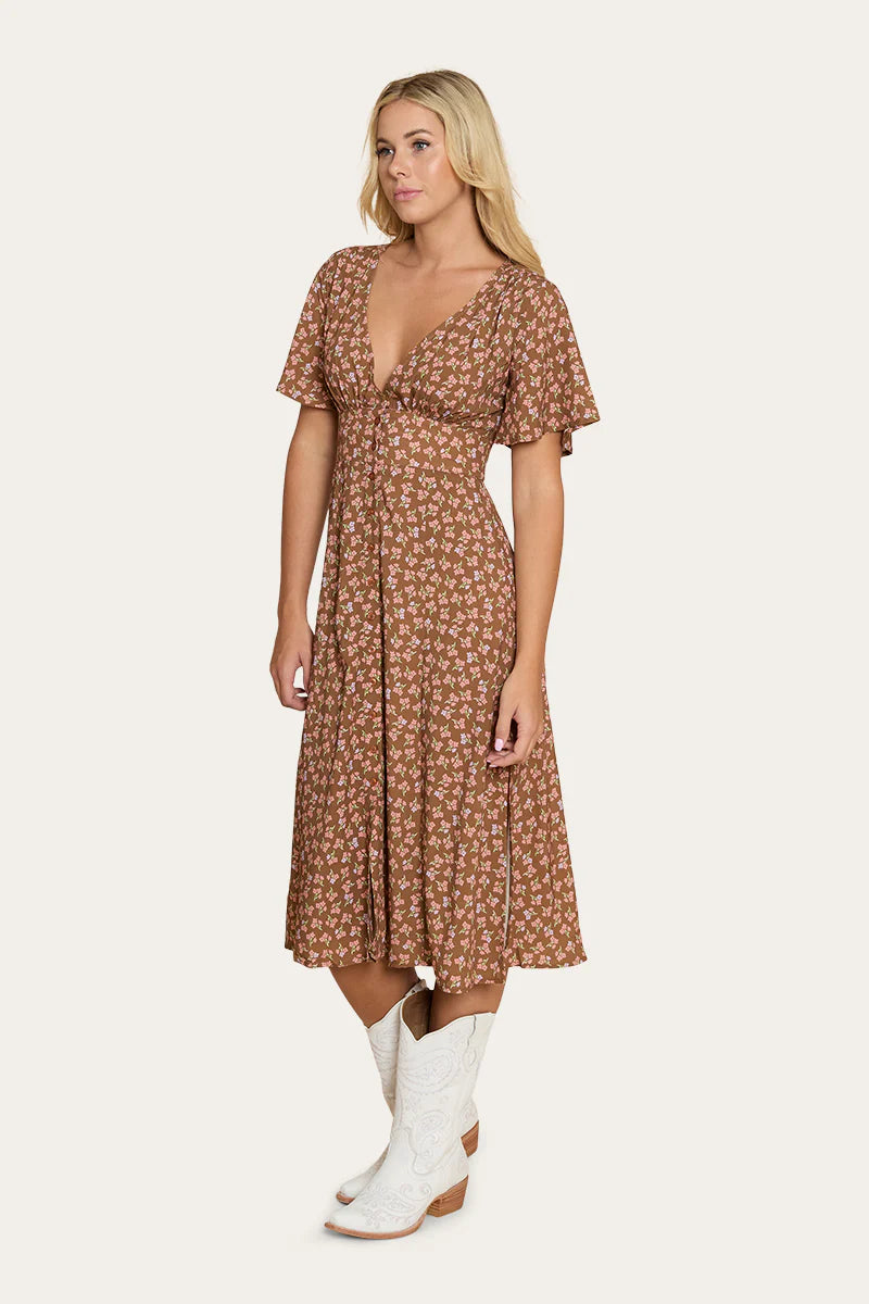 Posie Womens Midi Dress- Toffee
