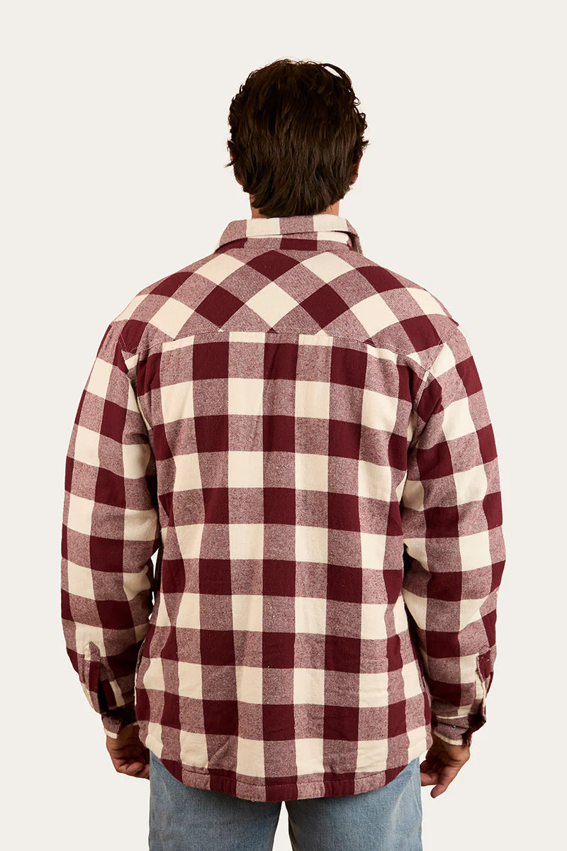 Sawyer Mens Sherpa Flannel - Deep Burgundy