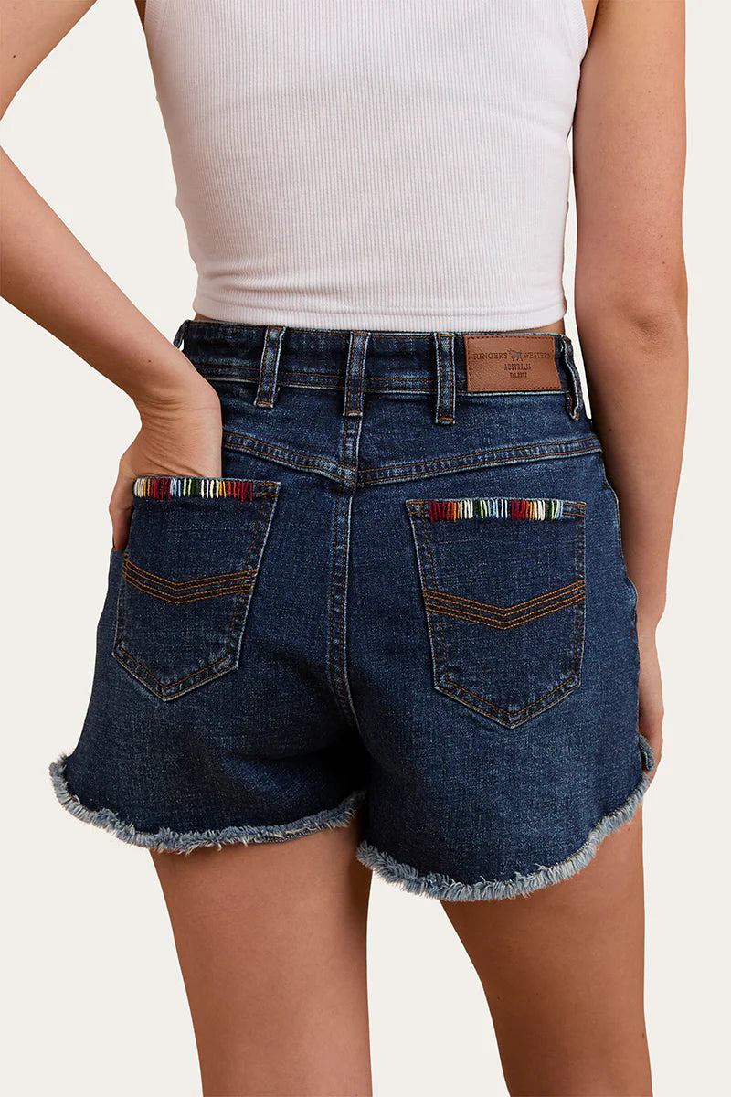 Gracie Womens Denim Short - Dark Wash Blue