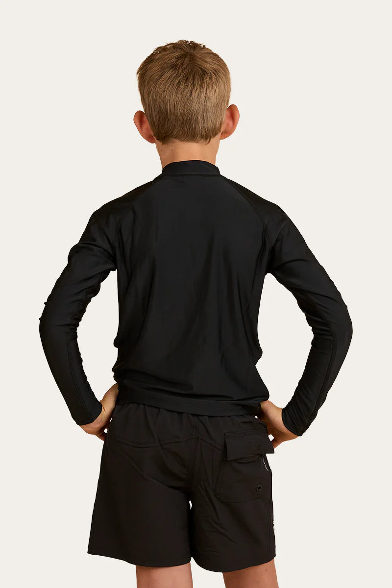 Davey Boys Swim Rashie - Black/White