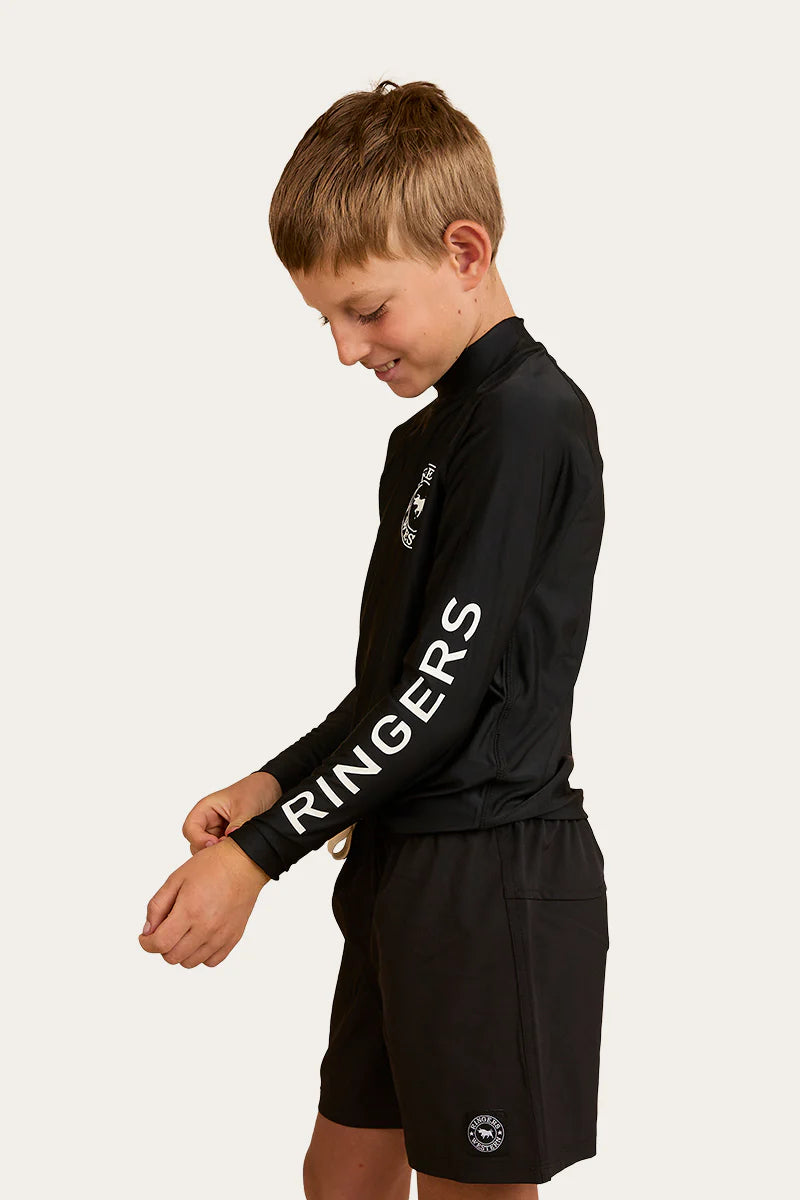 Davey Boys Swim Rashie - Black/White