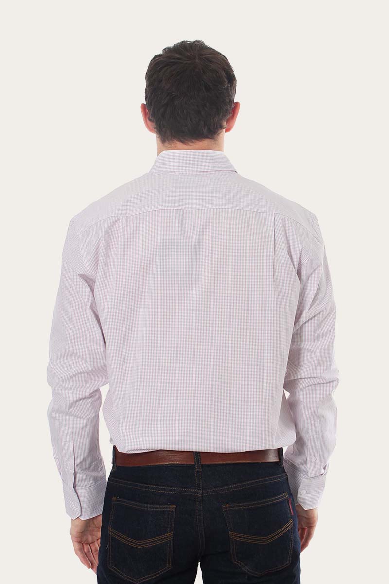 Territory Mens Pin Check Dress Shirt - Red/Blue