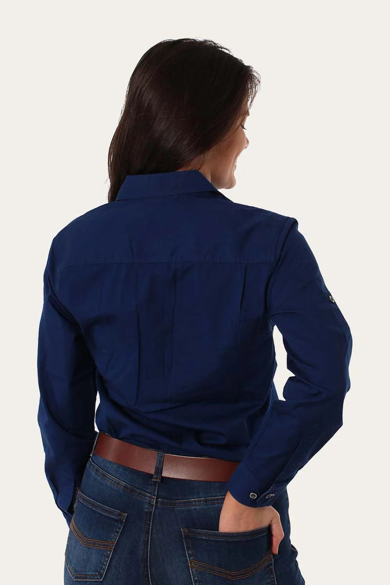 Pentecost River Womens Full Button Work Shirt - Navy