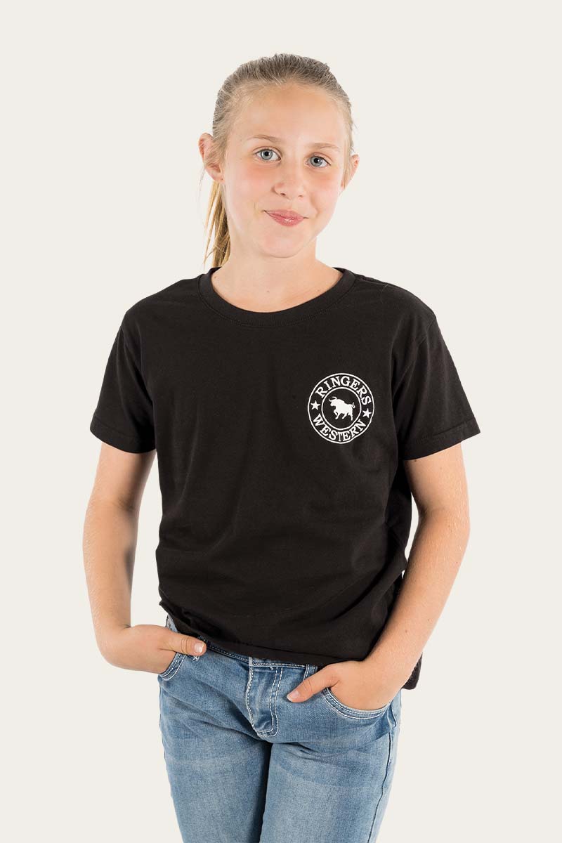 Signature Bull Kids Classic Fit T-Shirt - Black/White - Ringers Western Toowoomba