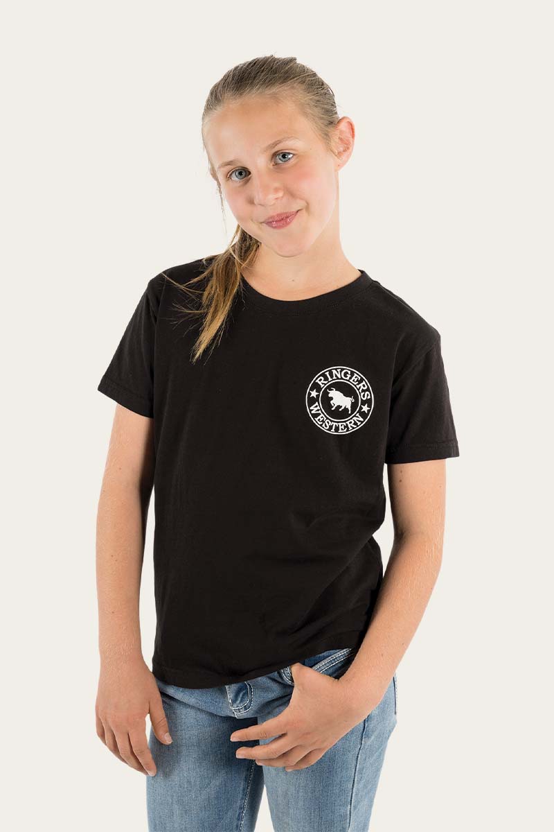 Signature Bull Kids Classic Fit T-Shirt - Black/White - Ringers Western Toowoomba