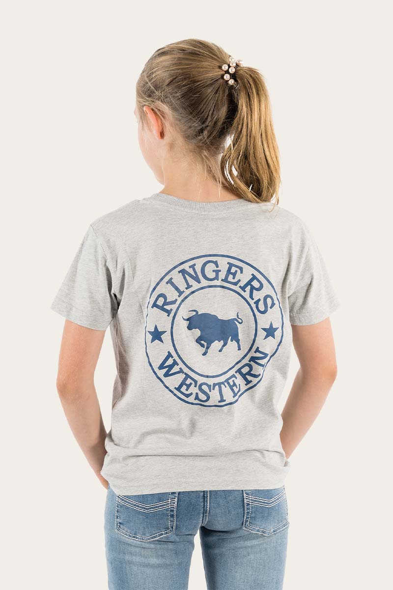 Signature Bull Kids Classic Fit T-Shirt - Grey Marle/Navy