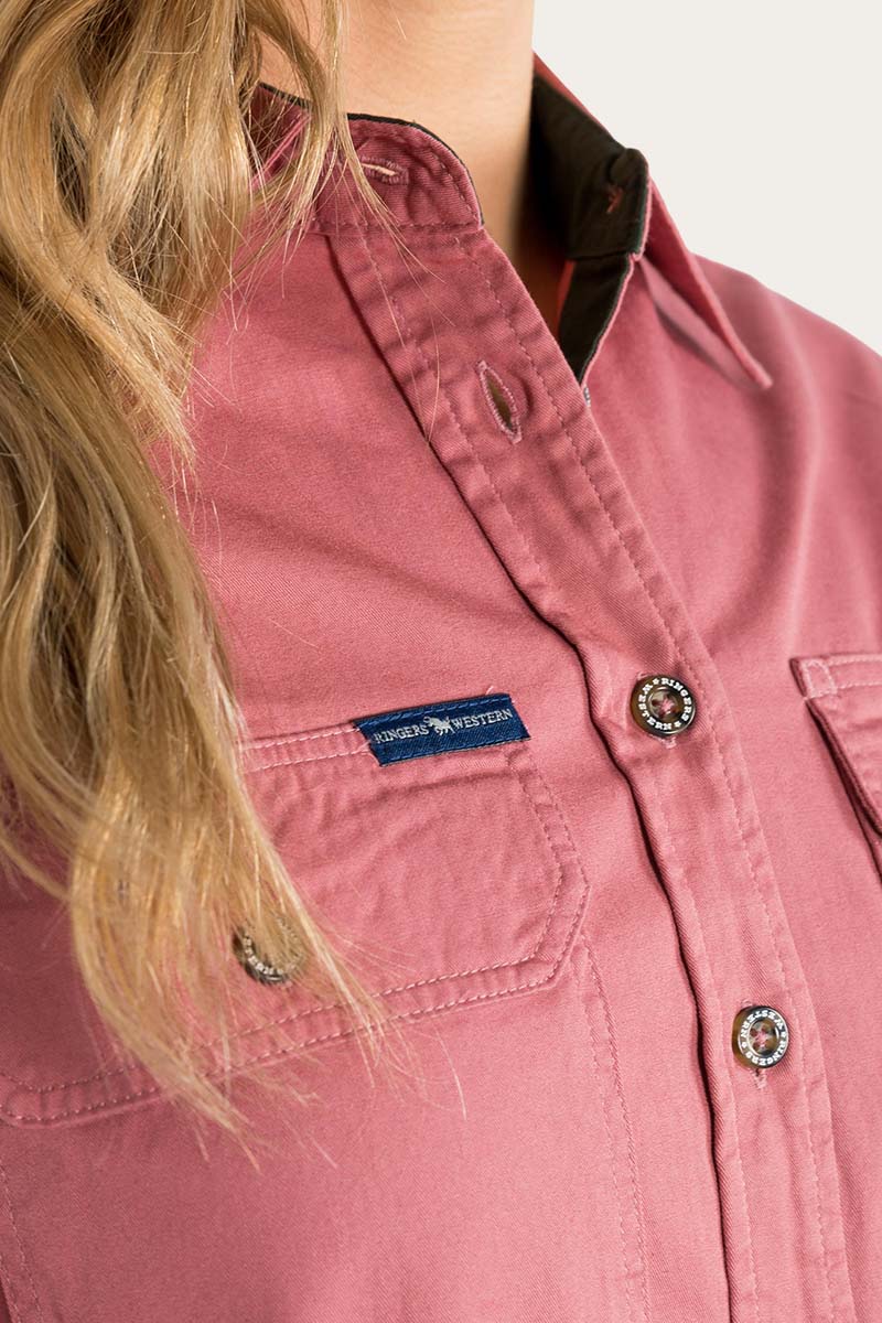 Pentecost River Womens Full Button Work Shirt - Dusty Rose