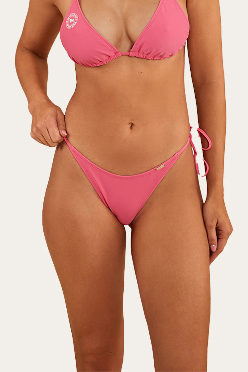 Signature Bull Womens Tie Side Bikini Bottom- Melon
