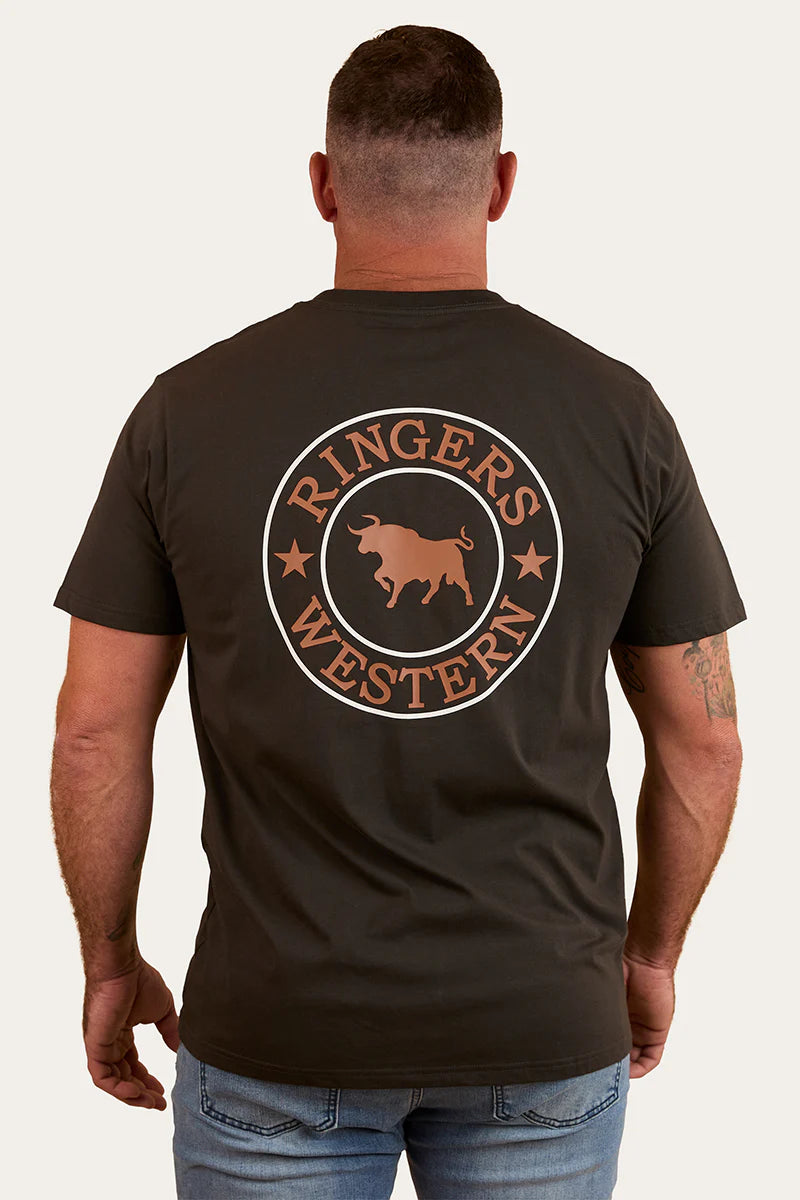 Signature Bull Mens Loose T-Shirt - Charcoal/Copper