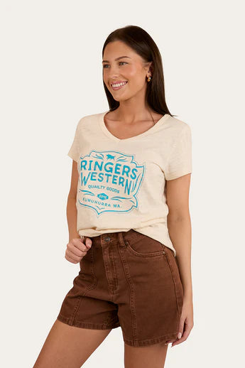 Quality Goods Womens V Neck T-Shirt - Off White