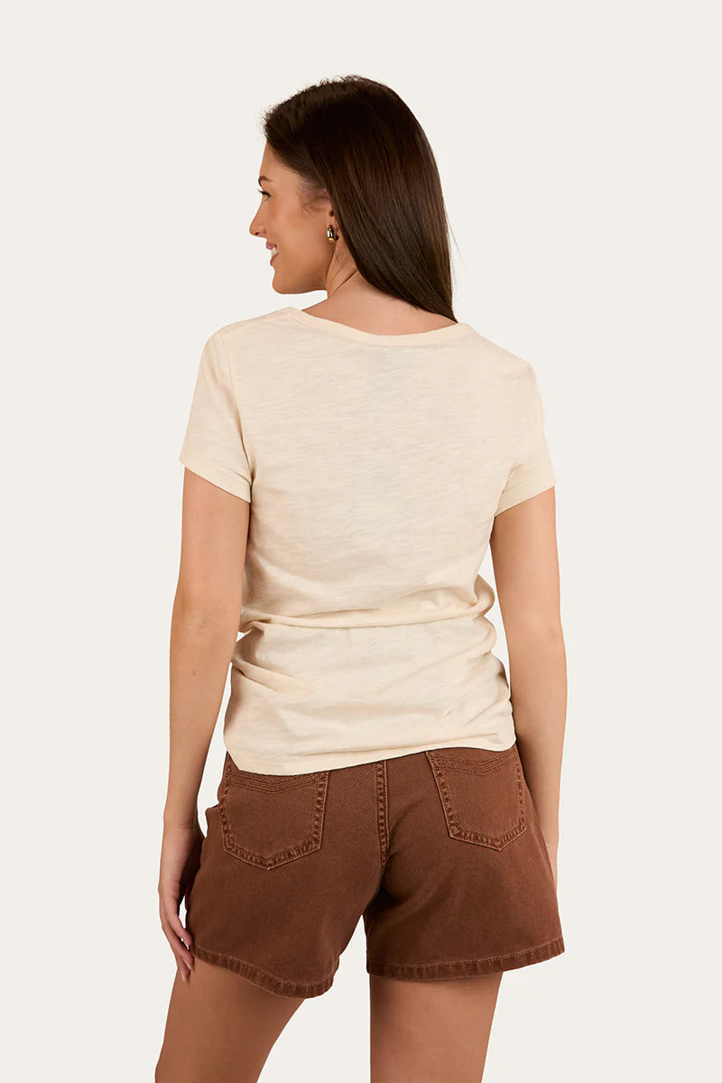 Quality Goods Womens V Neck T-Shirt - Off White