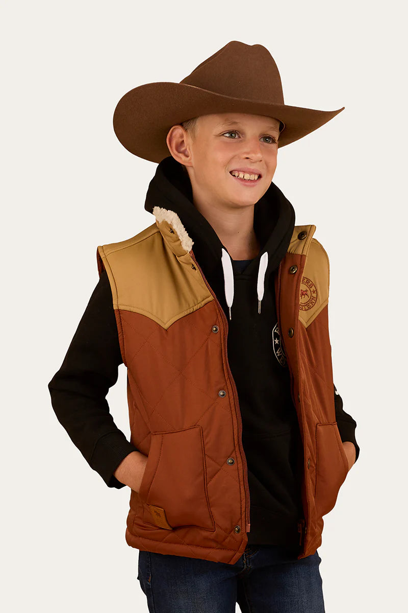 Kynuna Kids Puffer Vest - Tobacco/Tan
