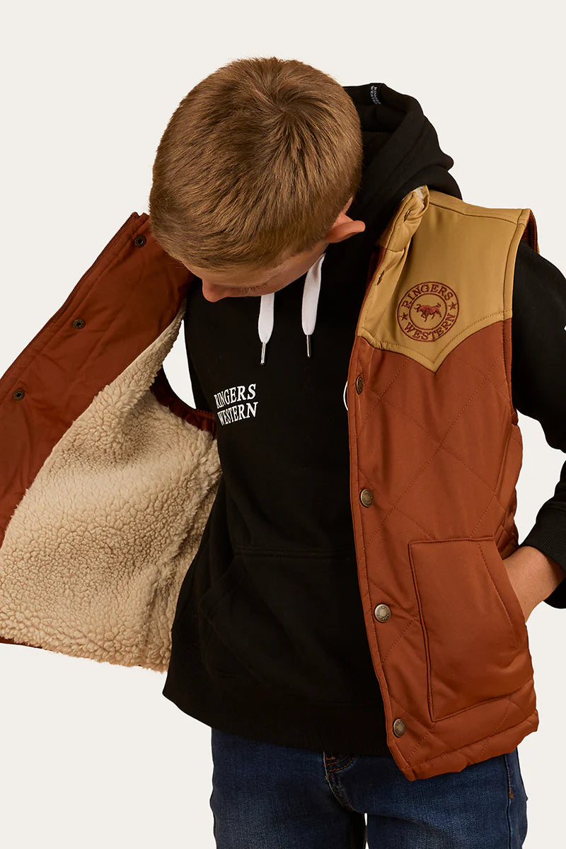 Kynuna Kids Puffer Vest - Tobacco/Tan