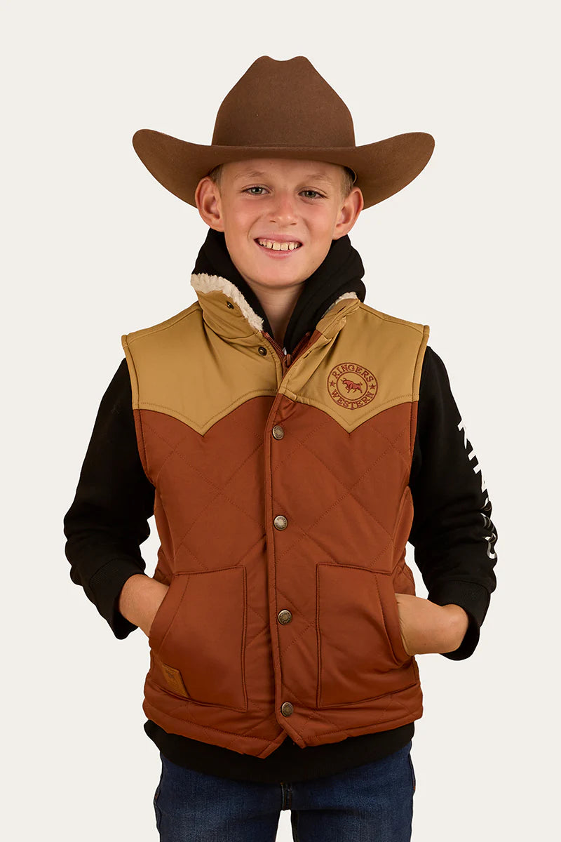 Kynuna Kids Puffer Vest - Tobacco/Tan