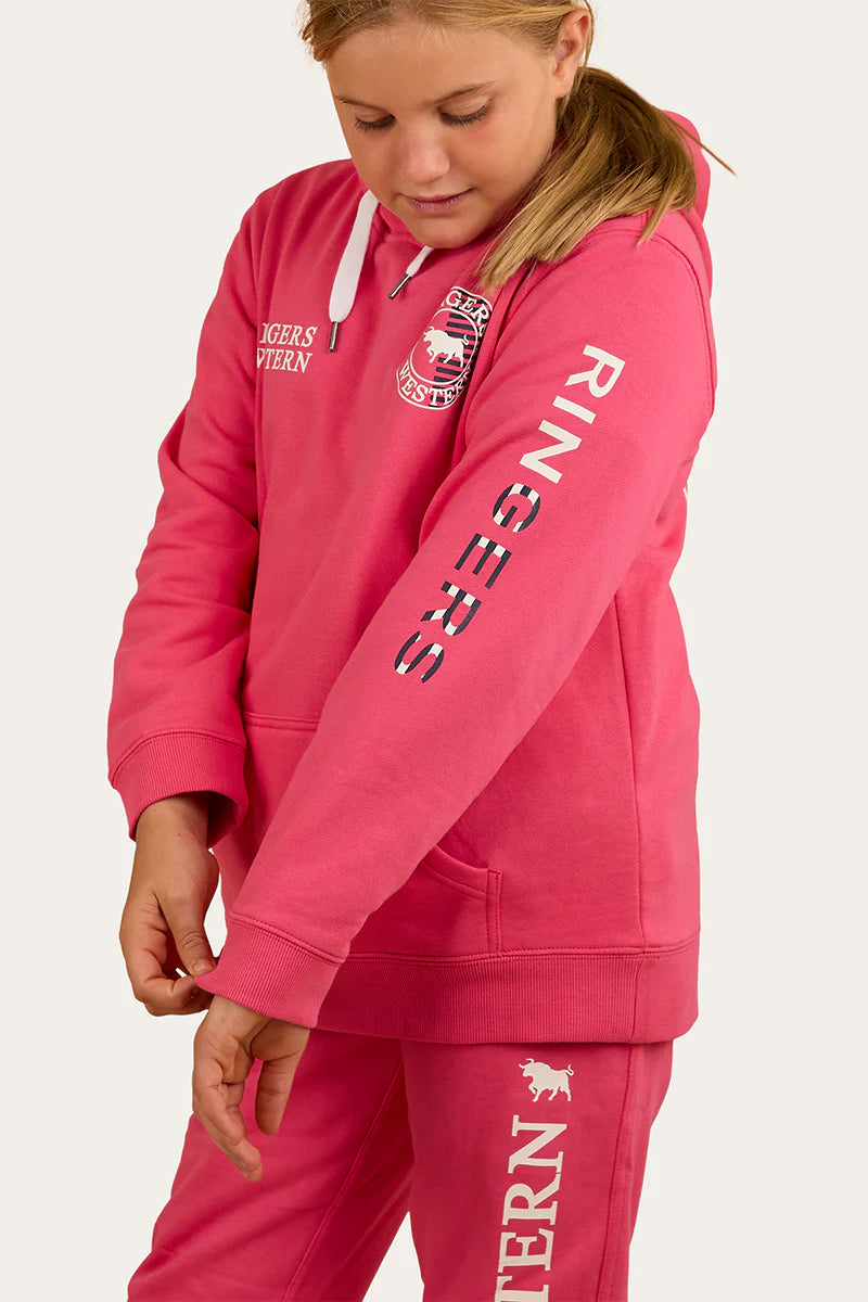 Jackaroo Flag Kids Pullover Hoodie - Melon