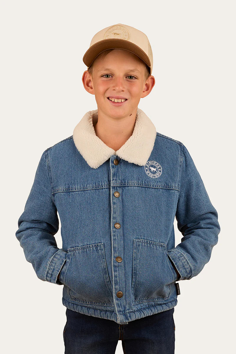 Boston Kids Denim Jacket - Mid Wash Blue