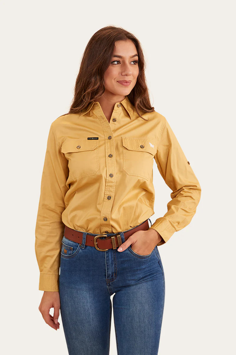Pentecost River Womens Full Button Work Shirt- Vintage Gold