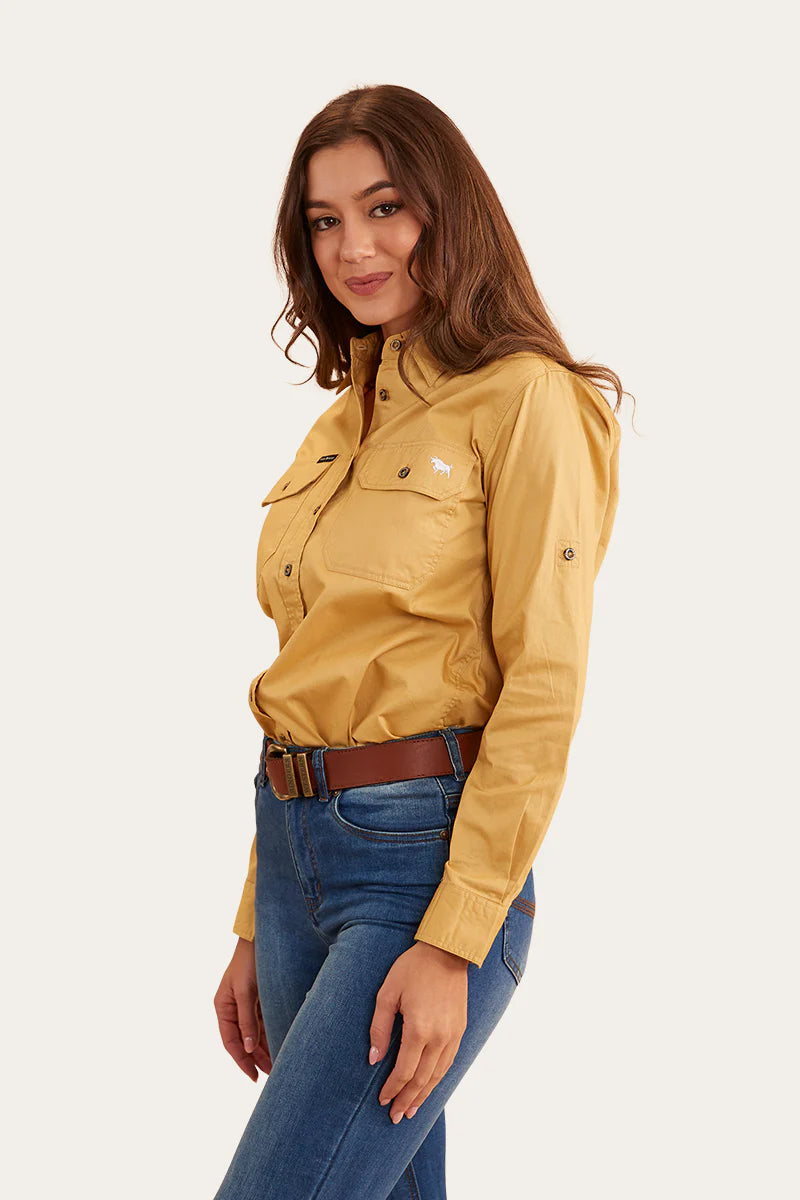 Pentecost River Womens Full Button Work Shirt- Vintage Gold