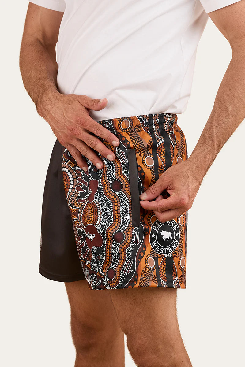 Walkabout Warrior Footy Short - Charcoal/Multi
