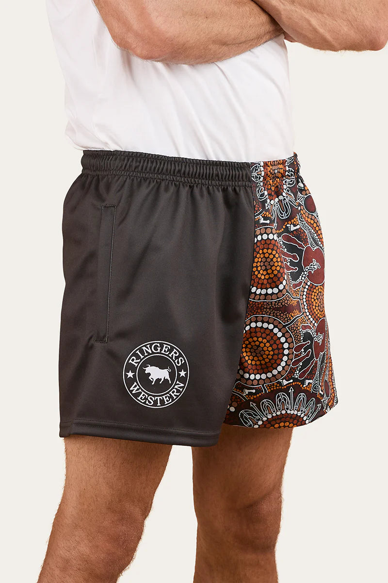 Walkabout Warrior Footy Short - Charcoal/Multi