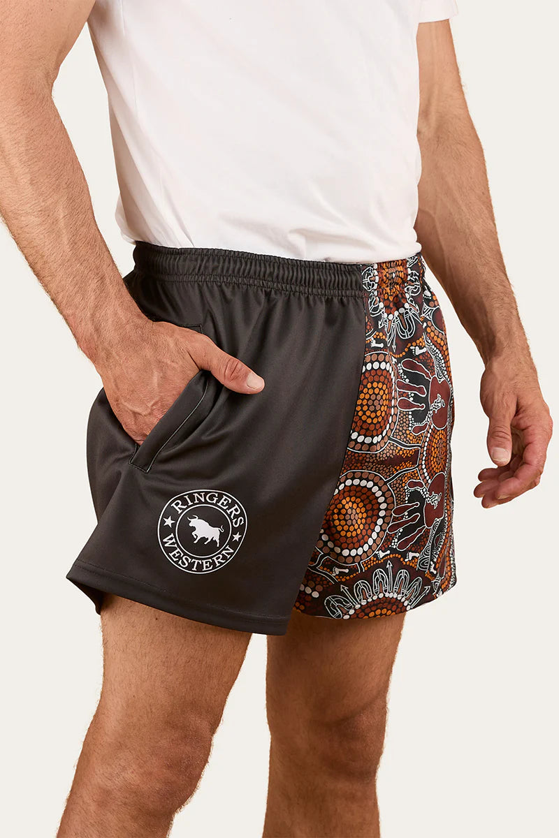 Walkabout Warrior Footy Short - Charcoal/Multi
