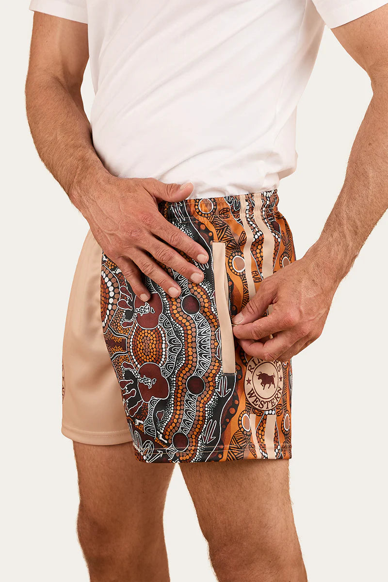 Walkabout Warrior Footy Short - Dark Sand/Multi