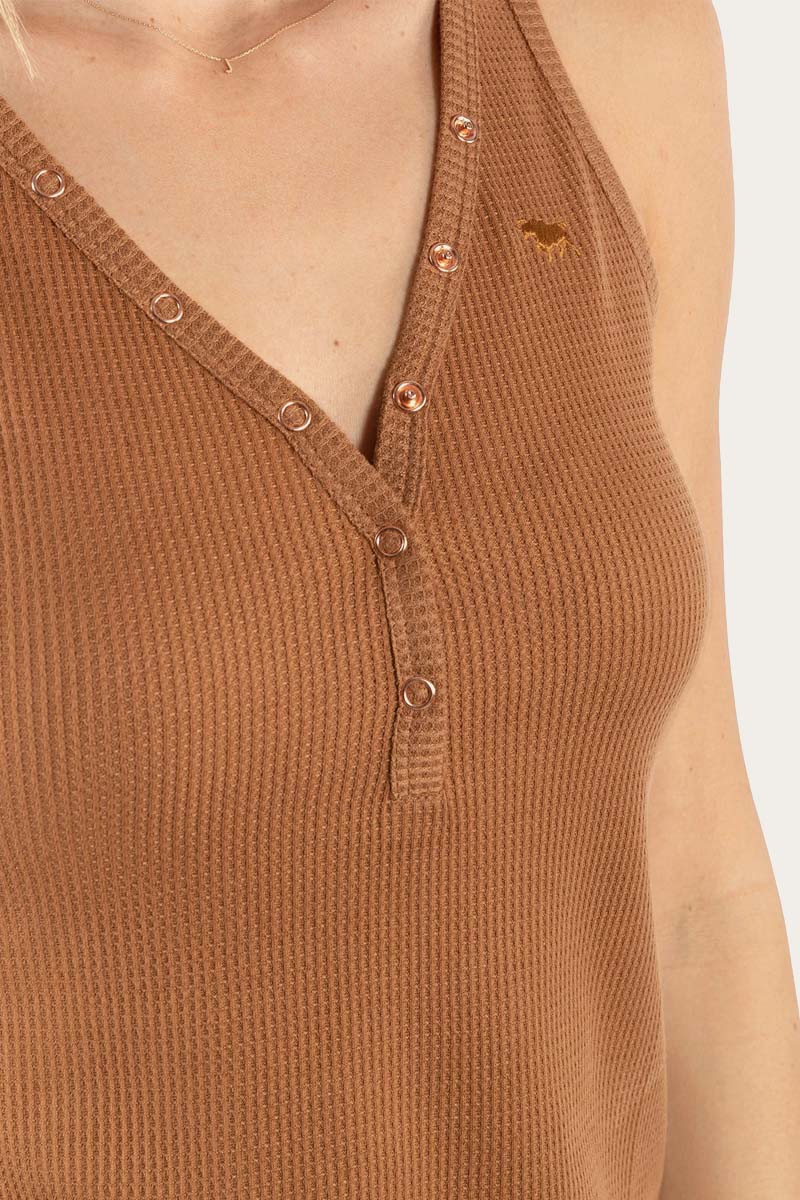 Ashley Womens Fitted Tank - Rust