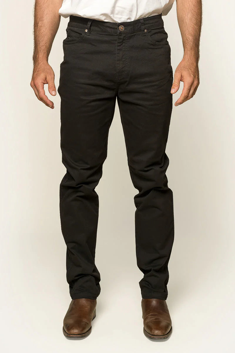 Avondale Mens 5 Pocket Stretch Drill Jean - Black
