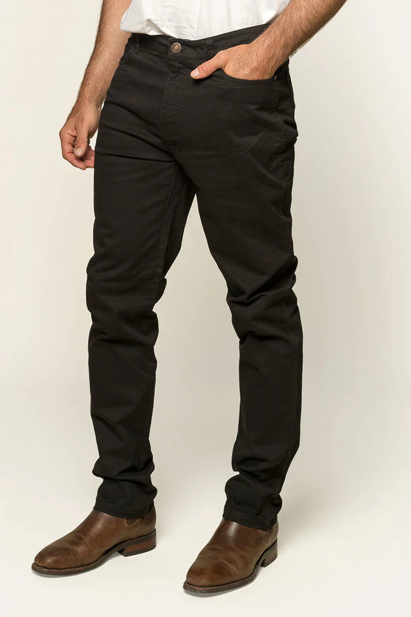 Avondale Mens 5 Pocket Stretch Drill Jean - Black