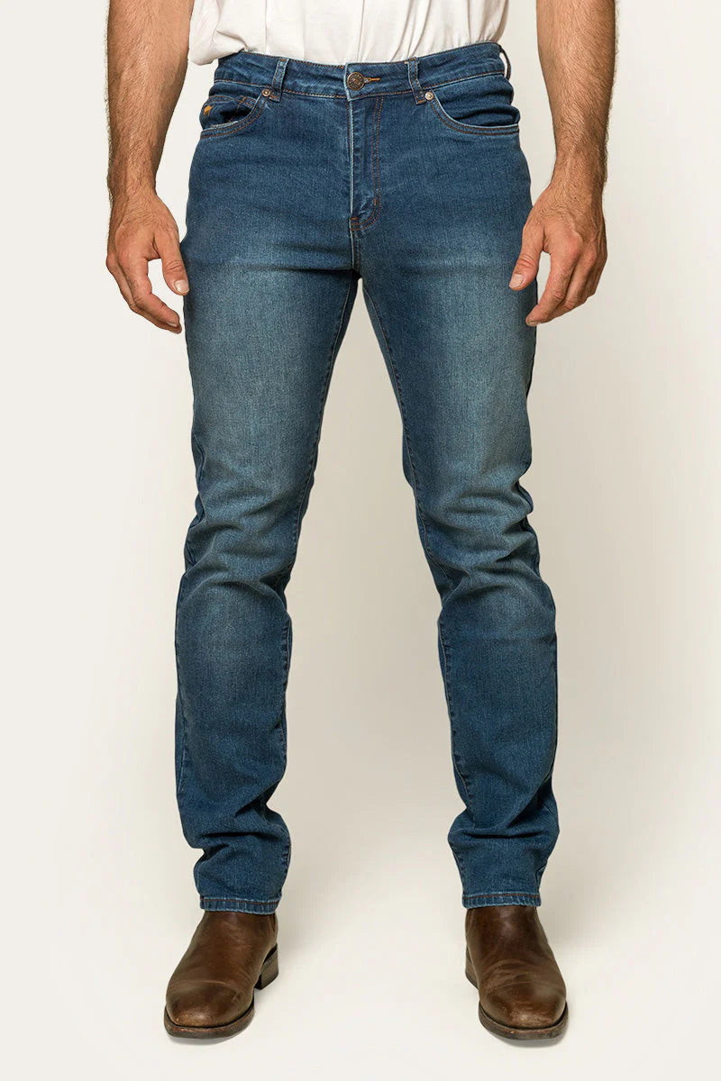 Burke Mens Tapered Slim Leg Jean - Mid Jean