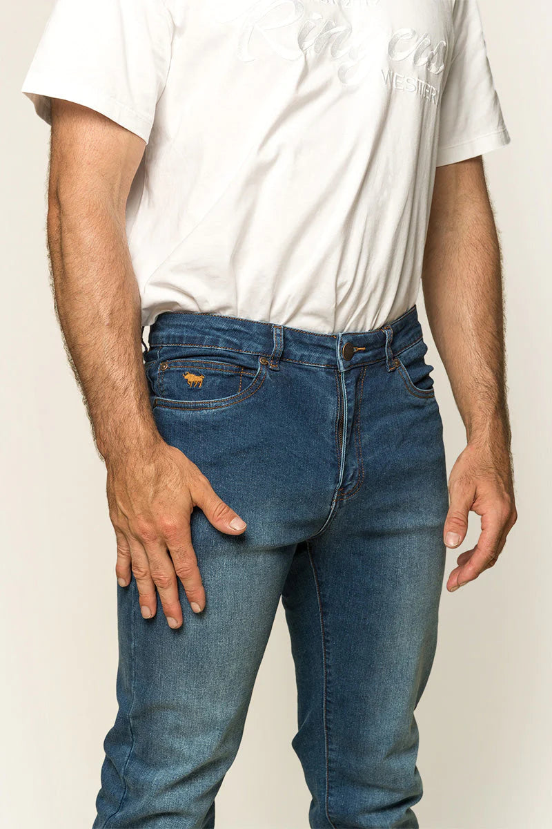 Burke Mens Tapered Slim Leg Jean - Mid Jean