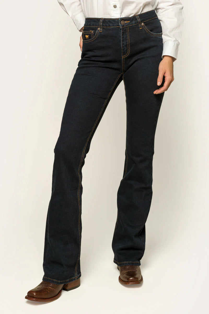 KATHERINE WOMENS MID RISE BOOTLEG - DARK BLUE - Ringers Western Toowoomba